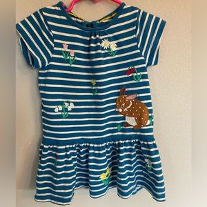 Mini Boden dress, Bright Marina Blue Bunny